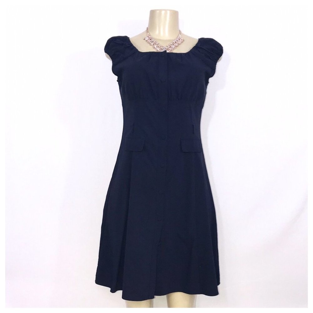 Blue Button-Down Shirt Dress Juniors Medium